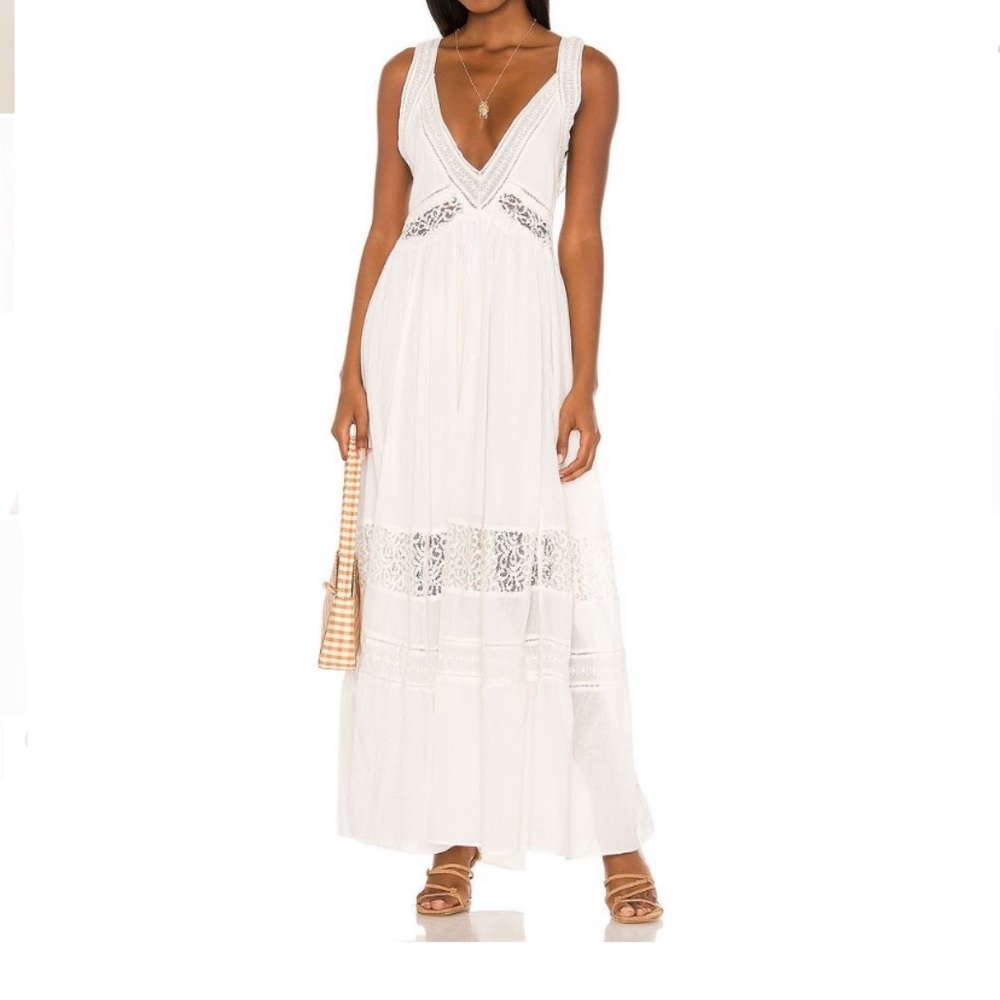NWT | FREE PEOPLE | clara lace maxi dress in ivory - Picture 1 of 8